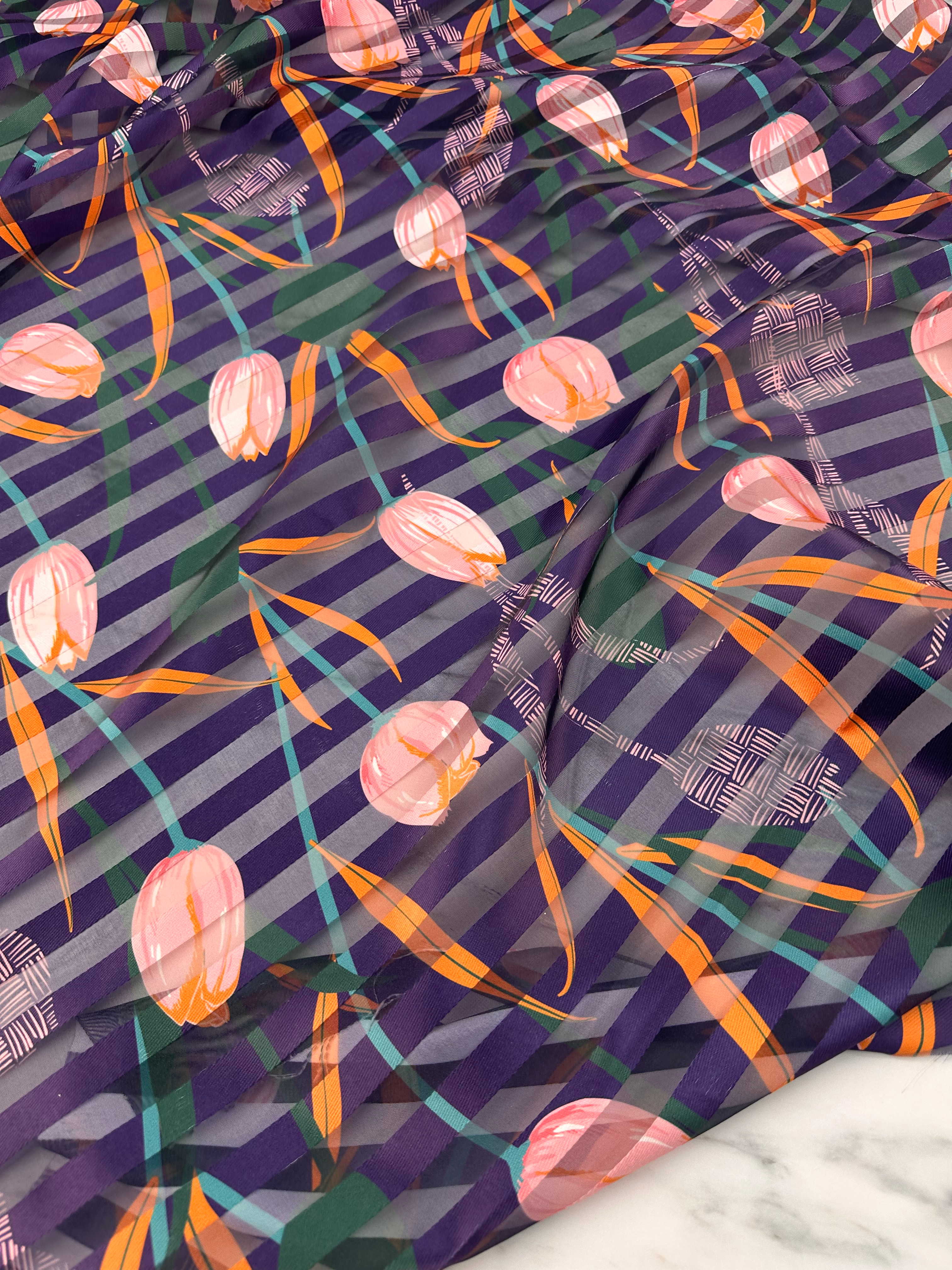 Kesme Çiçek Desen Organize Elbise Etek Gömlek