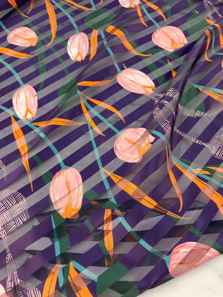 Kesme Çiçek Desen Organize Elbise Etek Gömlek