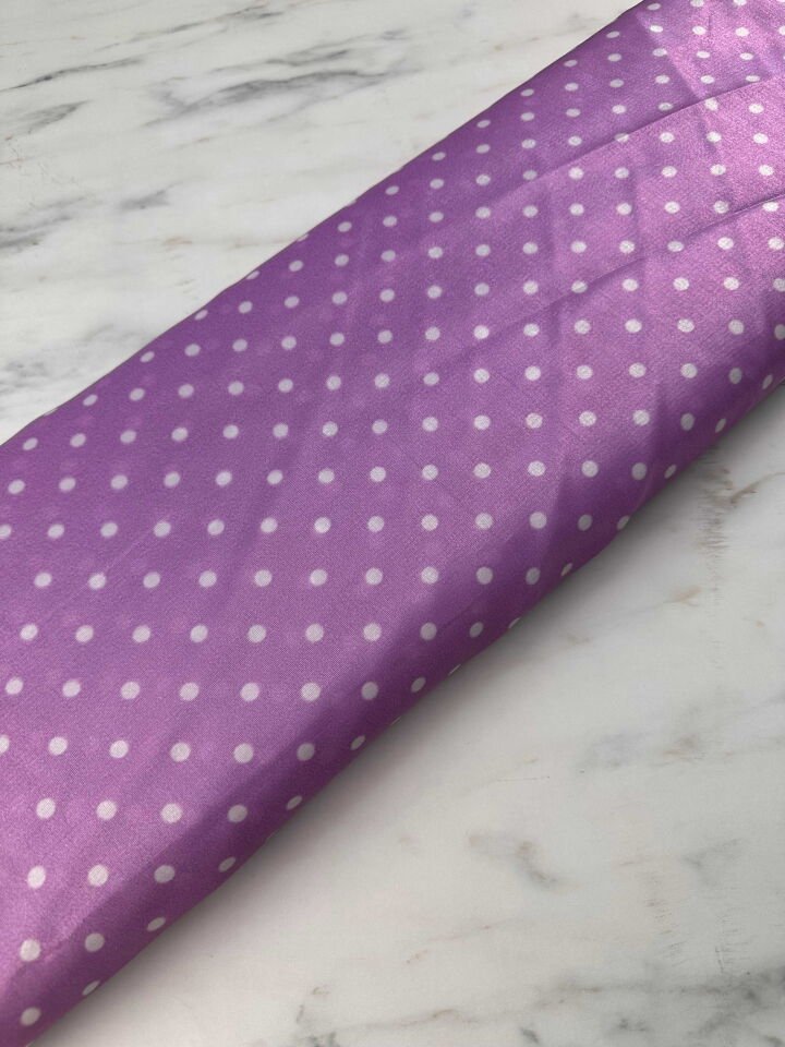 Lila Puantıye Desen Organize Elbise Etek Gömlek