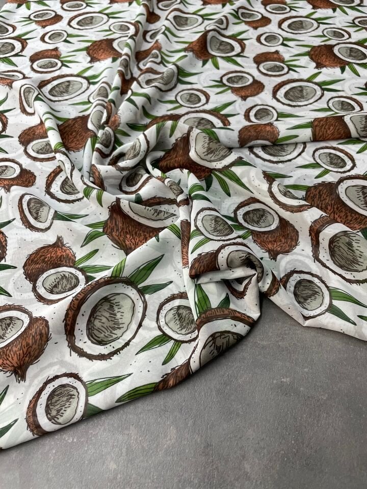 Hindistan Cevizi Desen Elbiselik Şifon Kumaş