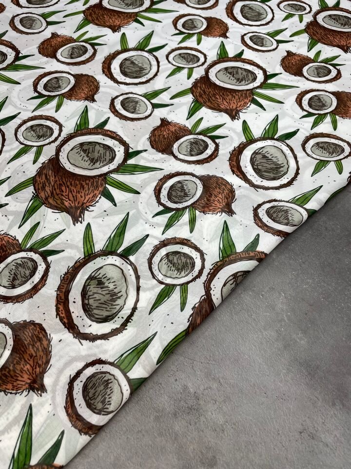 Hindistan Cevizi Desen Elbiselik Şifon Kumaş