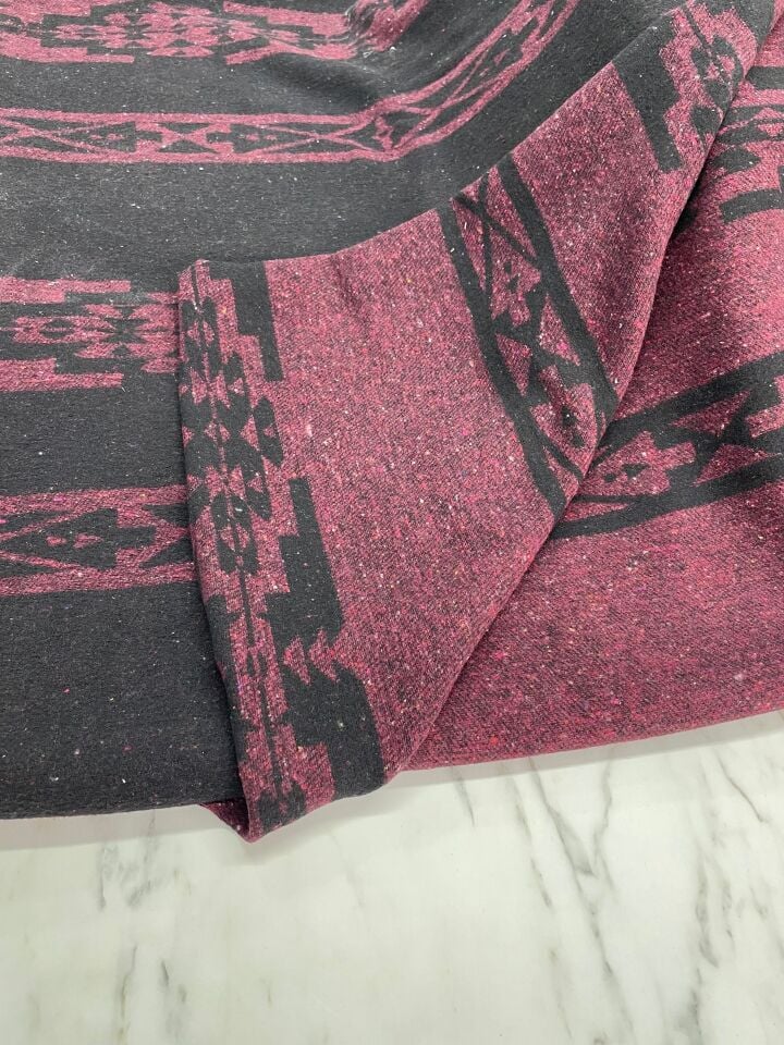 Bordo Otantik Şanel Elbiselik Kumaş