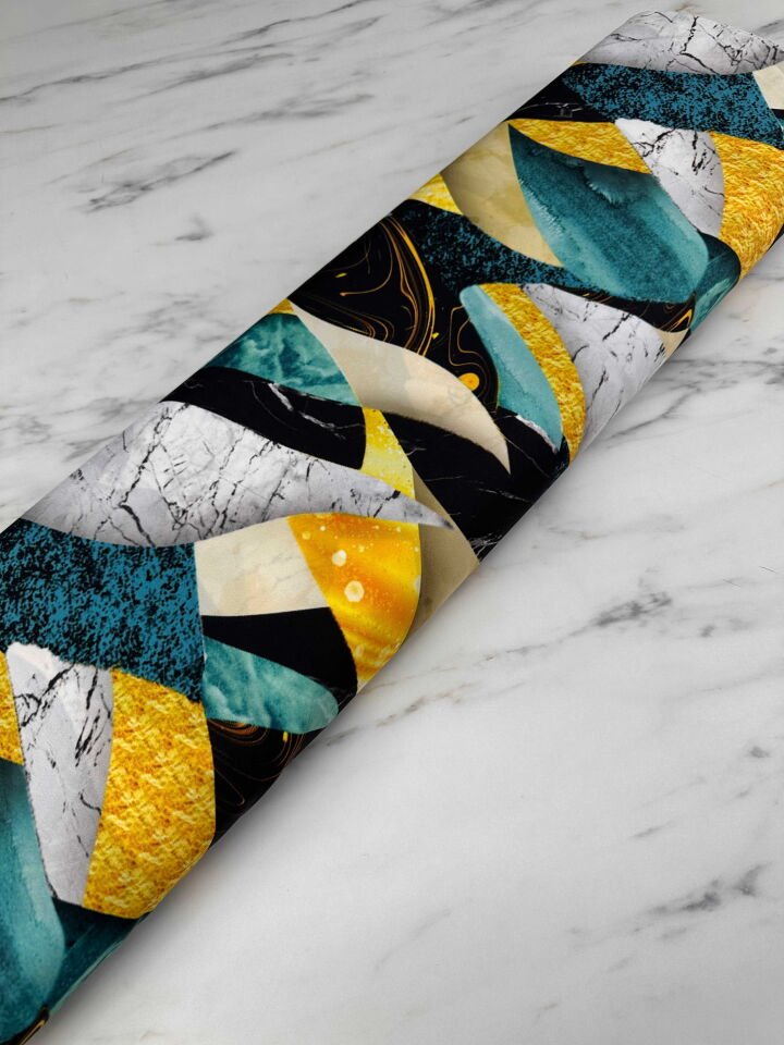 Desenli Krep Kumaş Elbise Etek Gömlek Şalvar