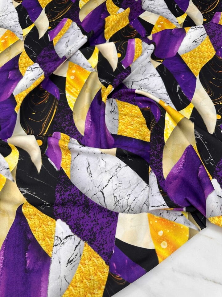 Desenli Krep Kumaş Elbise Etek Gömlek Şalvar