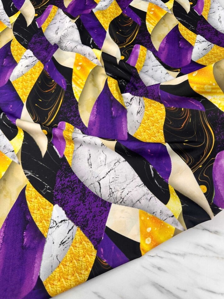 Desenli Krep Kumaş Elbise Etek Gömlek Şalvar