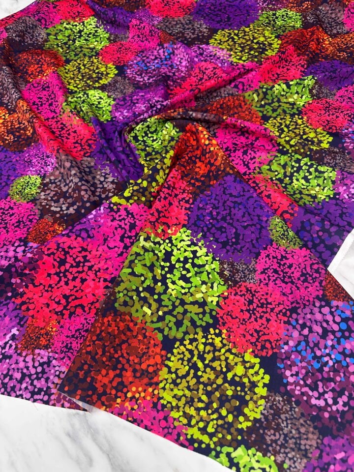 Desenli Krep Kumaş Elbise Etek Gömlek Şalvar