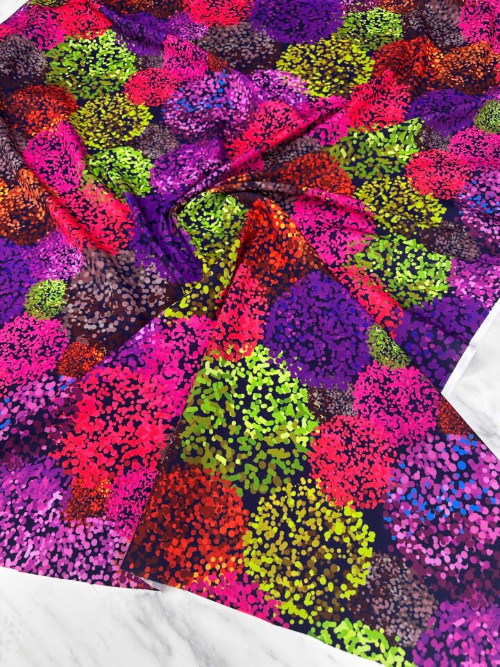 Desenli Krep Kumaş Elbise Etek Gömlek Şalvar