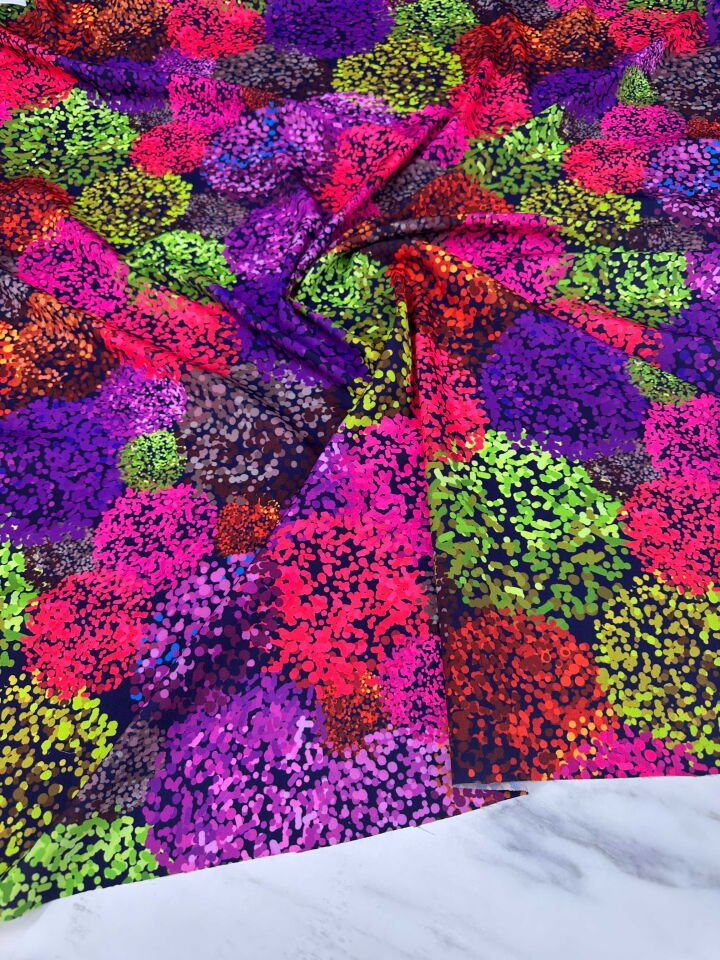 Desenli Krep Kumaş Elbise Etek Gömlek Şalvar