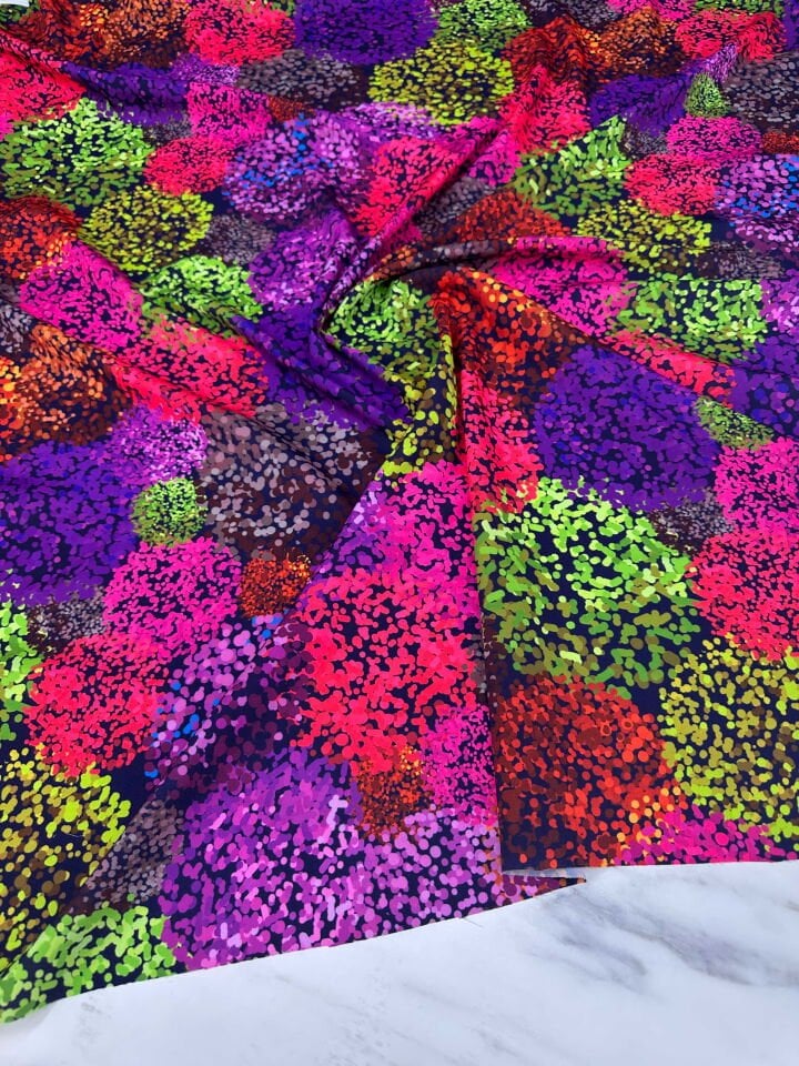 Desenli Krep Kumaş Elbise Etek Gömlek Şalvar