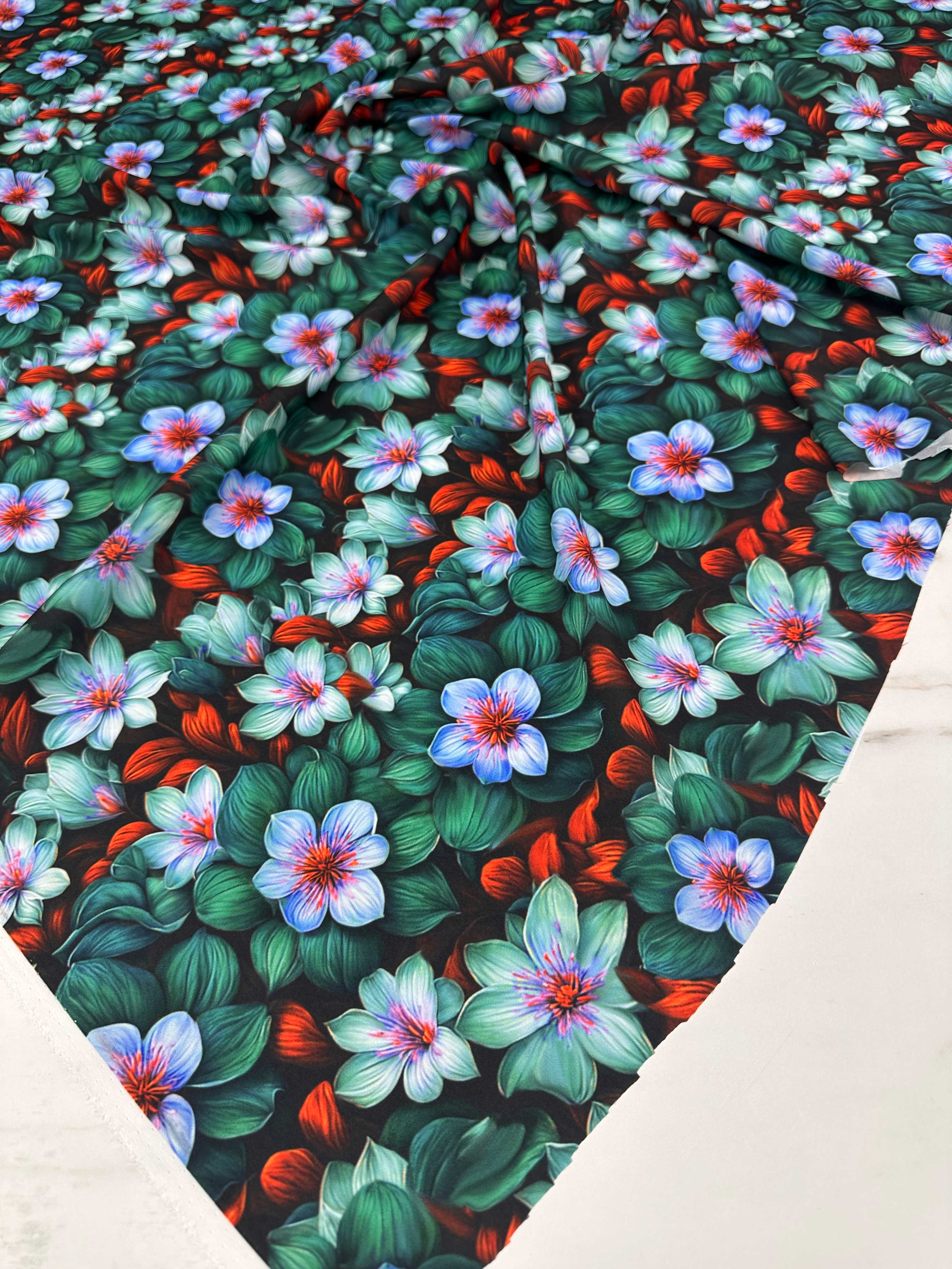 Desenli Krep Kumaş Elbise Etek Gömlek Elbise Şalvar