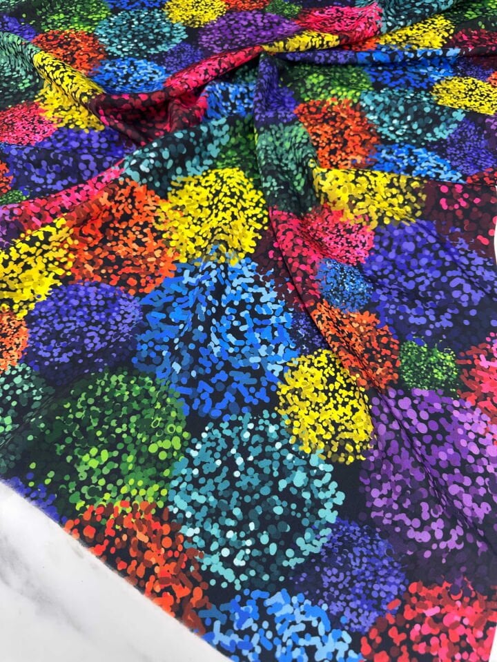 Desenli Krep Kumaş Elbise Etek Gömlek Elbise Şalvar