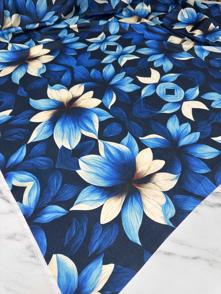 Desenli Krep Kumaş Elbise Etek Gömlek Şalvar