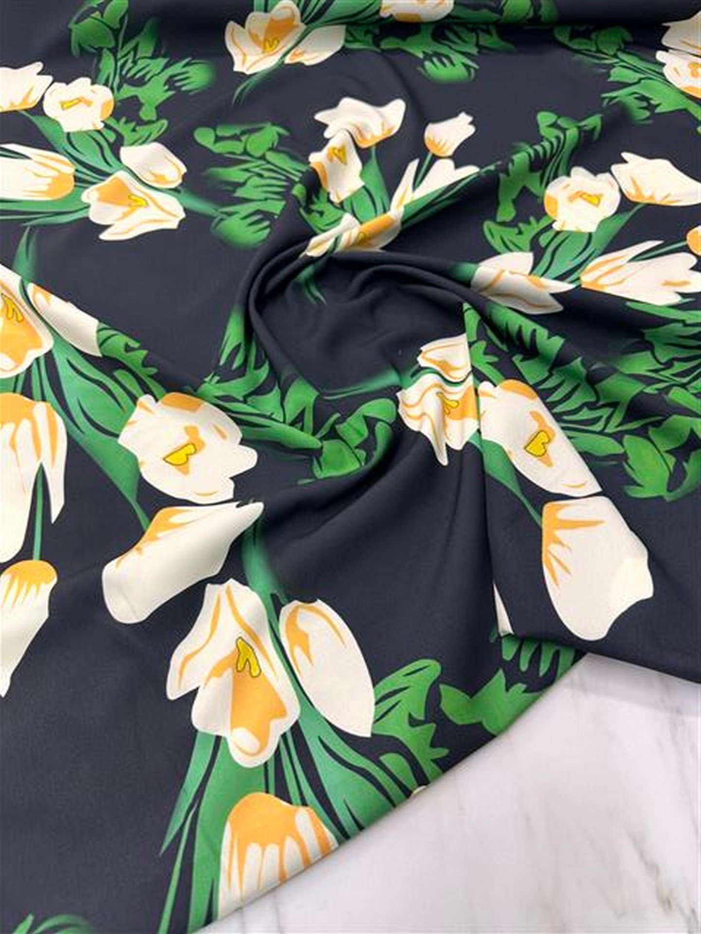 Lale Desen Elbiselik Gömleklik Krep Kumaş