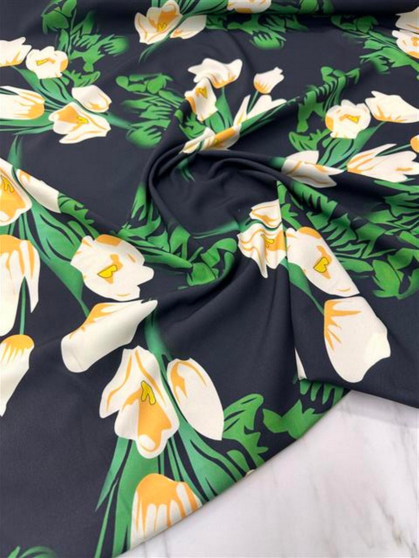 Lale Desen Elbiselik Gömleklik Krep Kumaş