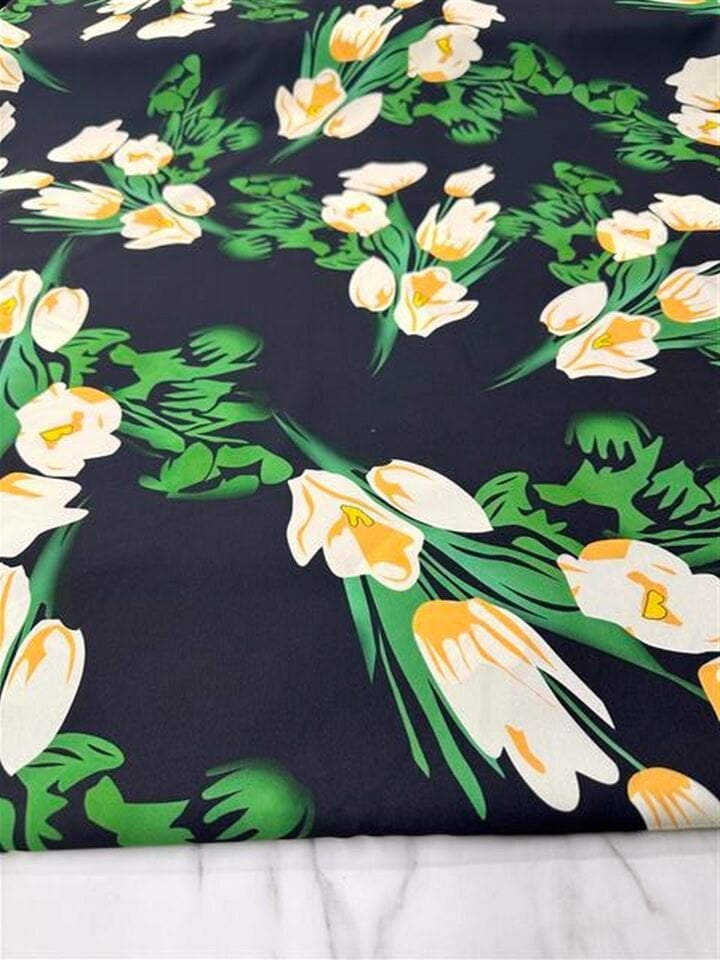 Lale Desen Elbiselik Gömleklik Krep Kumaş