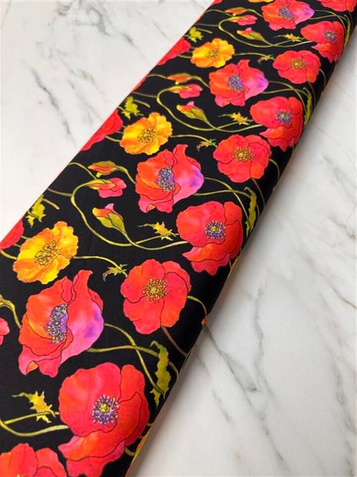 Çuha Çiçeği Desen Elbiselik Gömleklik Krep Kumaş