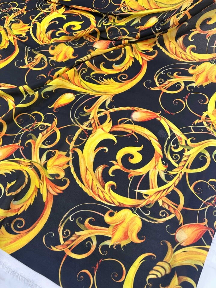 Desenli Krep Kumaş Elbise Etek Gömlek Şalvar