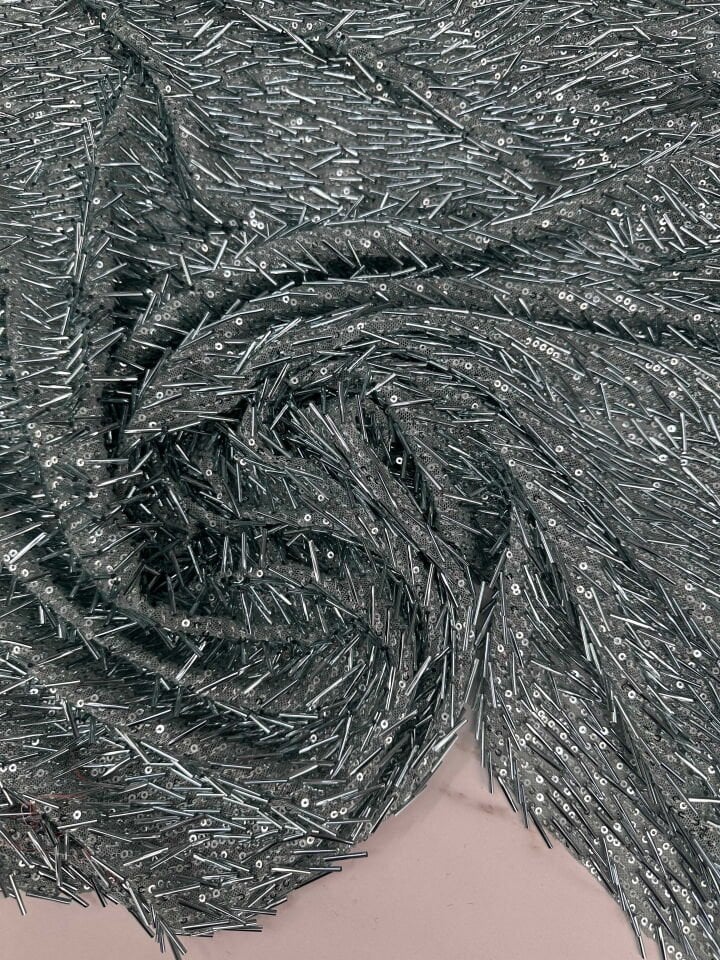 Fantazi Ürün Mint Yeşili Pul Boru İşleme Abiye Elbise şalvar