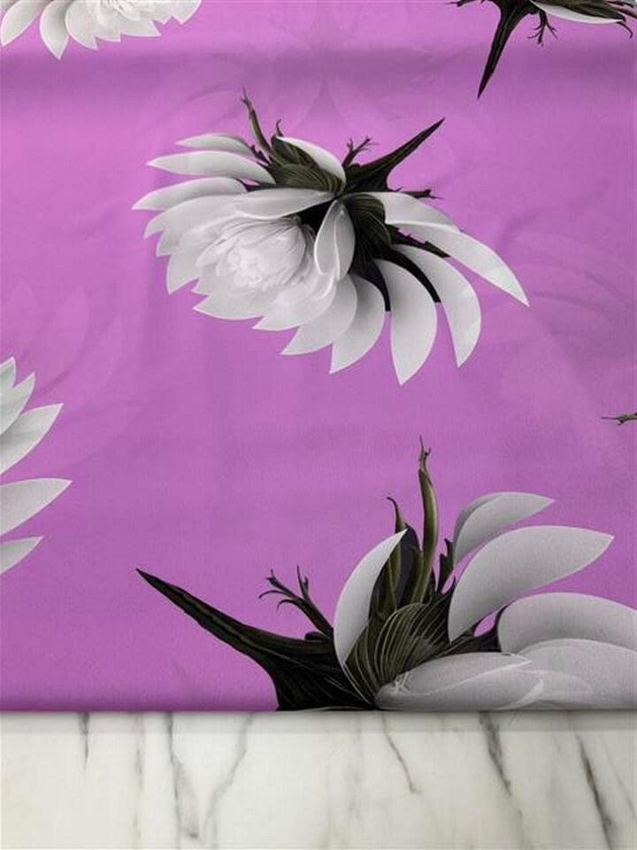 Lotus Desen Elbiselik Gömleklik Krep Kumaş