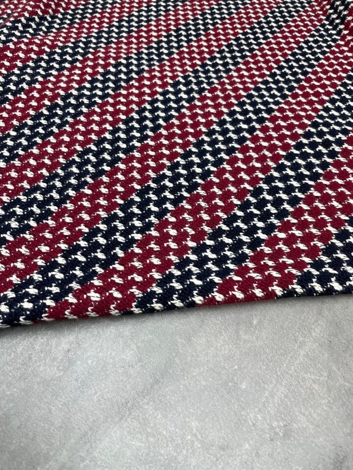 Yatay Çizgili Siyah Kırmızı Elbiselik Triko Kumaş