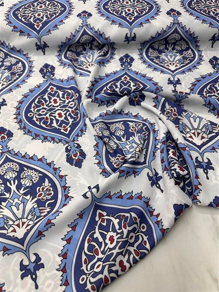 İkat Desen Elbiselik Gömleklik Krep Kumaş