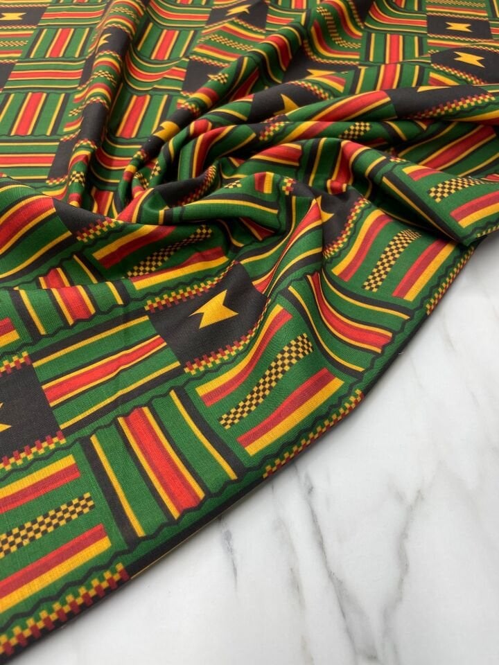 Hatay Kilimi Desen Elbiselik Keten Kumaş