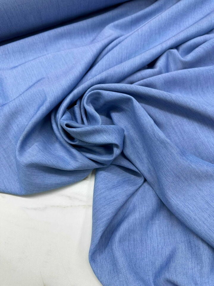 Buz Mavi Tencel Kot Kumaş