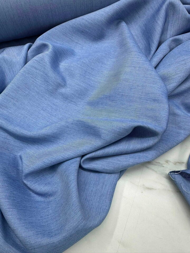 Buz Mavi Tencel Kot Kumaş