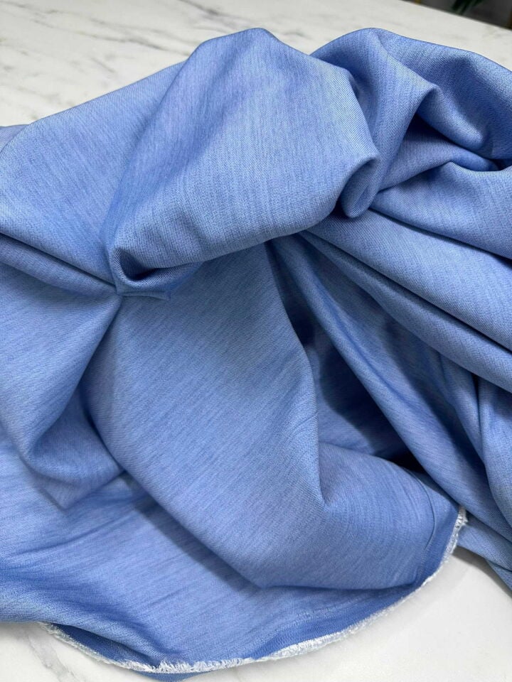 Buz Mavi Tencel Kot Kumaş