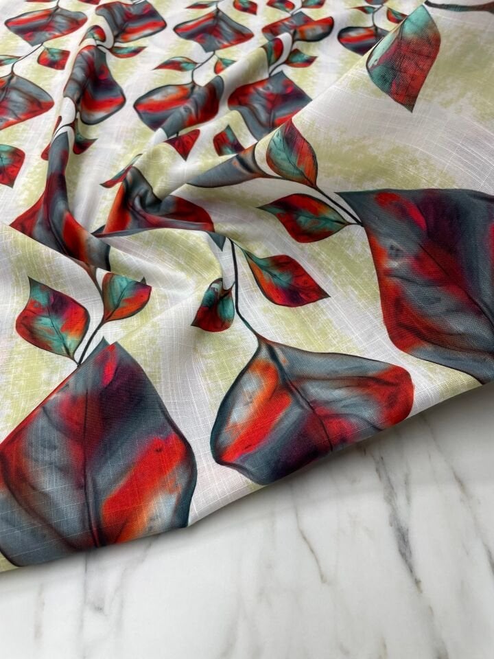 Liva Desen Elbiselik Pantolonluk Keten Kumaş