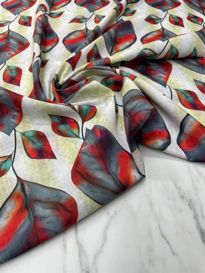 Liva Desen Elbiselik Pantolonluk Keten Kumaş