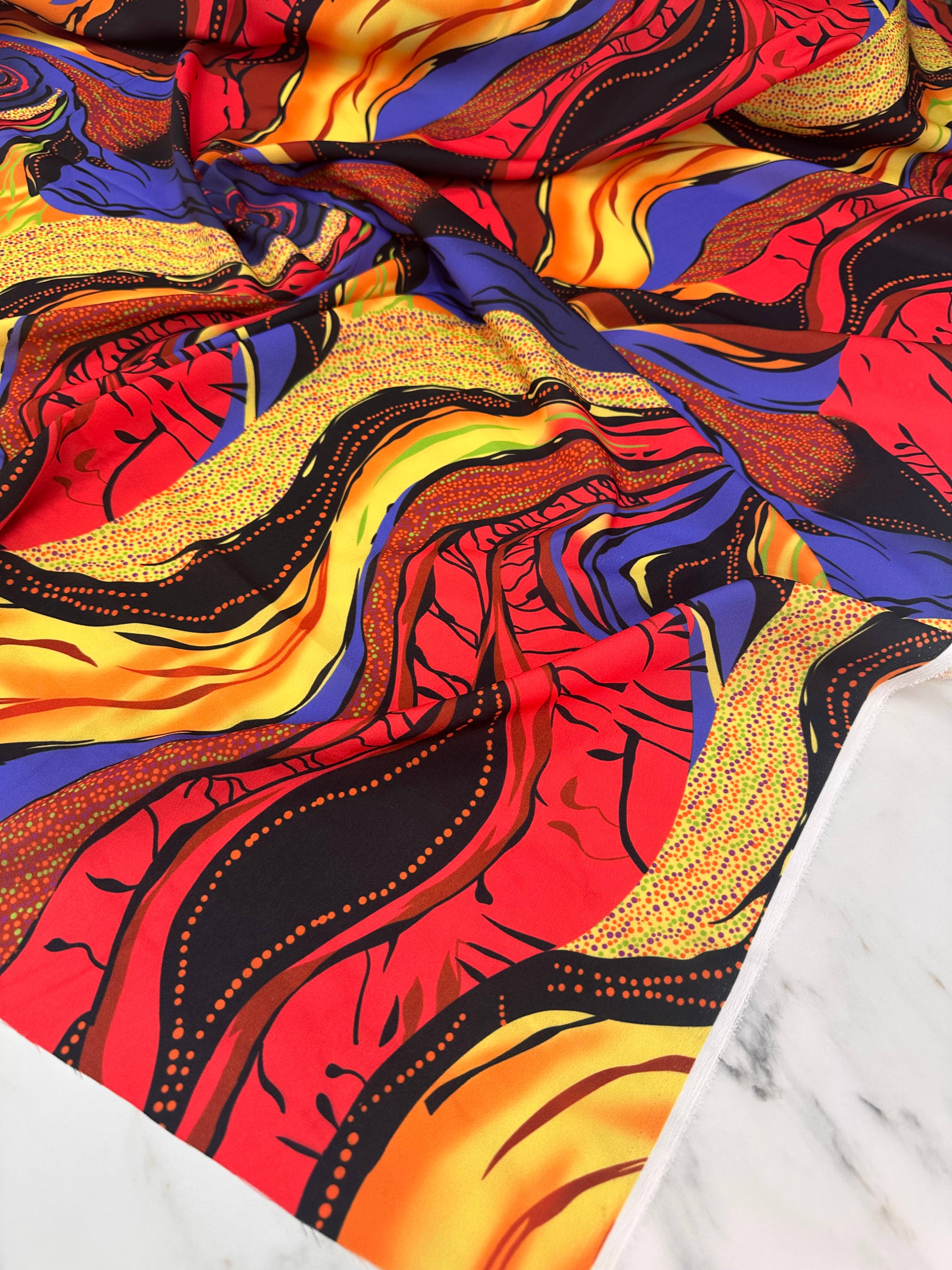 Hipnoz Desen Elbiselik Gömleklik Krep Kumaş