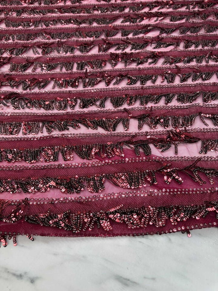 Bordo Sacaklı Payet Kumaş