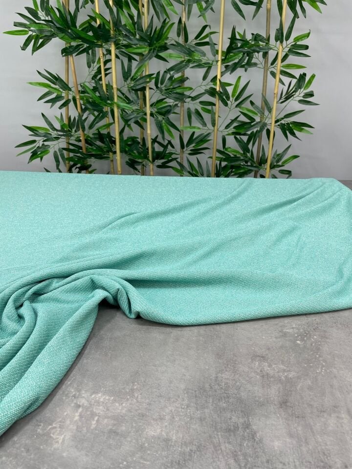 Turkuaz Elbiselik Triko Kumaş