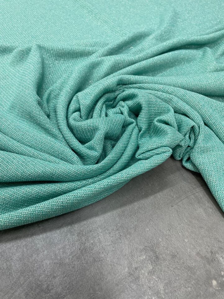 Turkuaz Elbiselik Triko Kumaş