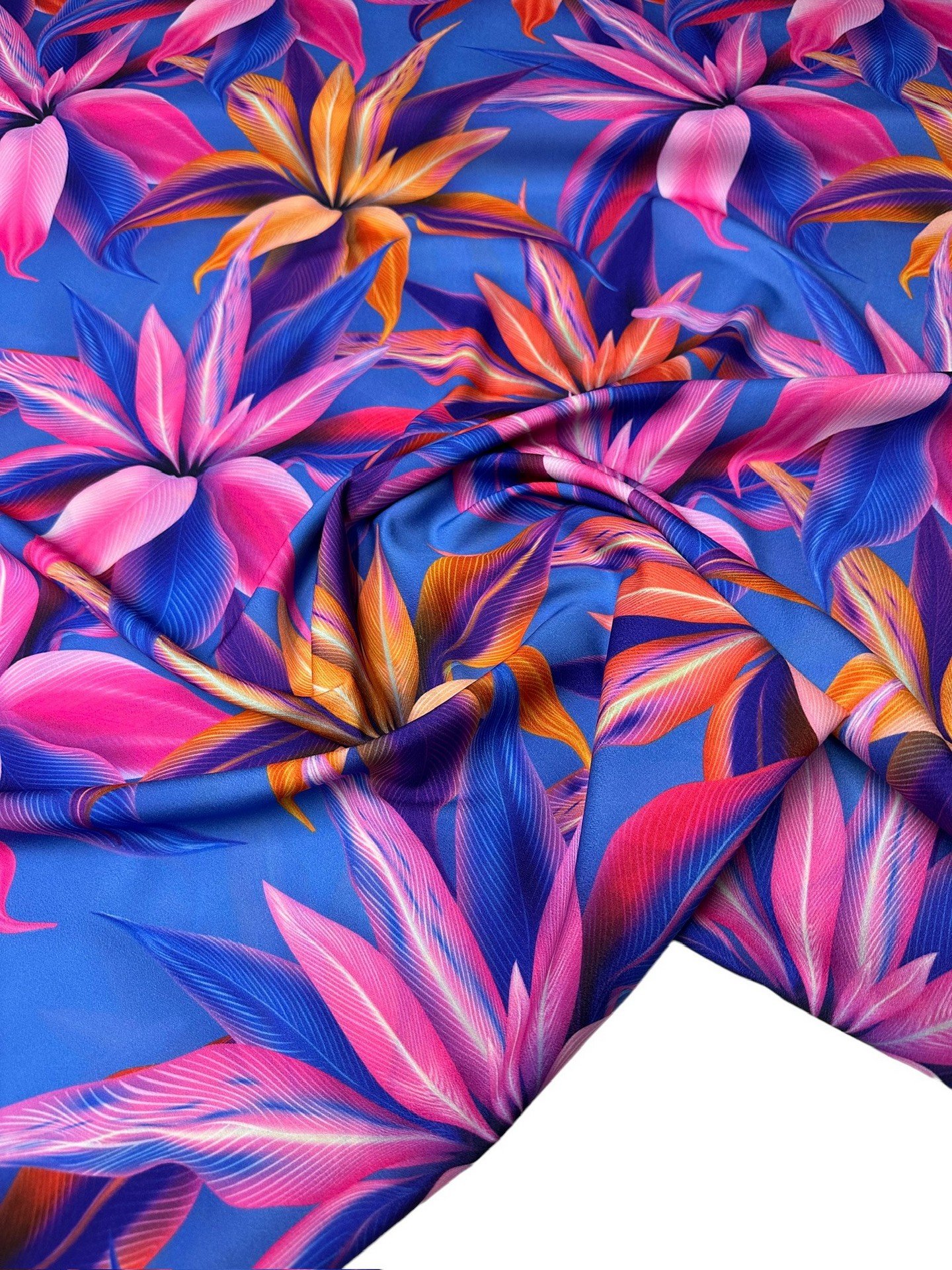 Zambak Desen Elbiselik Gömleklik Krep Kumaş