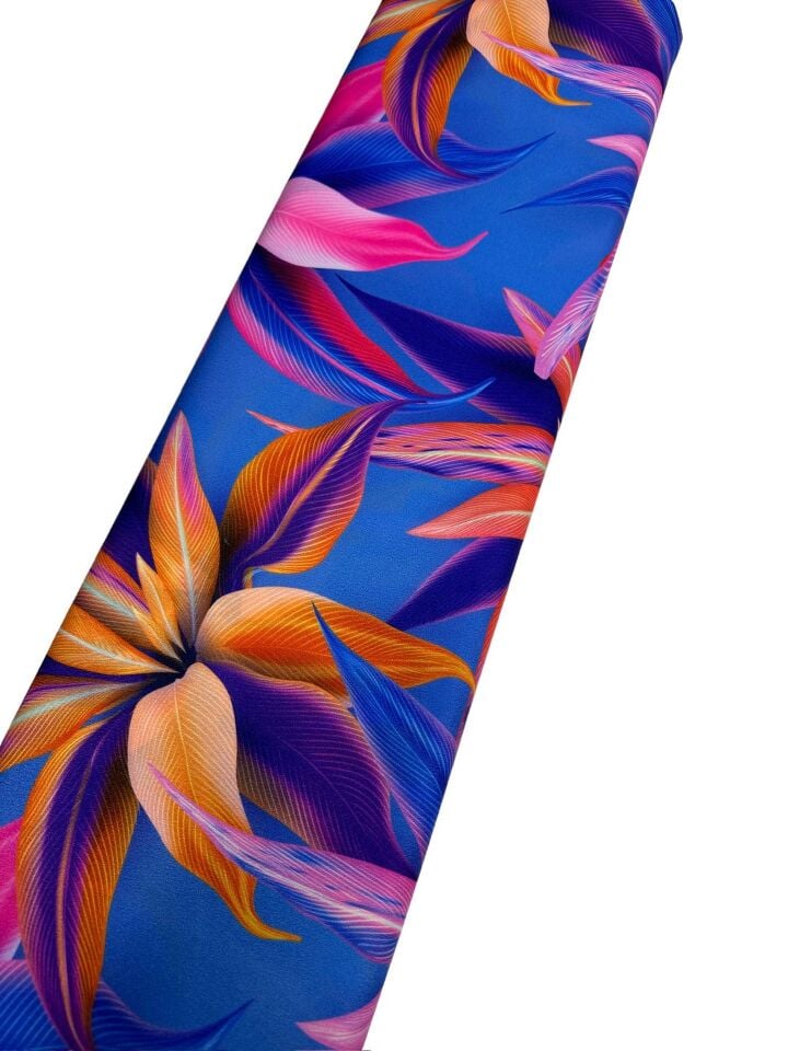 Zambak Desen Elbiselik Gömleklik Krep Kumaş