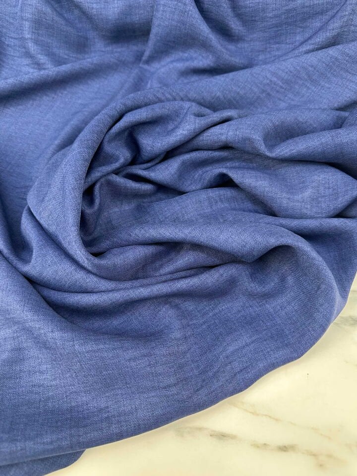 İndigo Mavi Sofya Keten Elbise Etek Pantolon Ferace Abaya