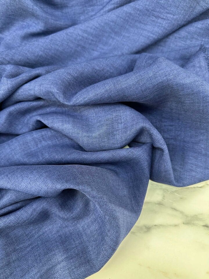 İndigo Mavi Sofya Keten Elbise Etek Pantolon Ferace Abaya