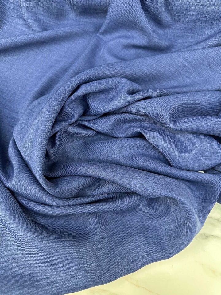 İndigo Mavi Sofya Keten Elbise Etek Pantolon Ferace Abaya