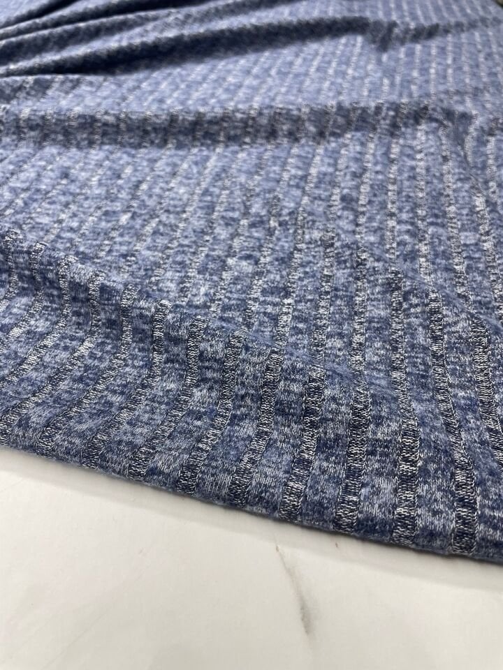 Mavi Elbiselik Triko Kumaş