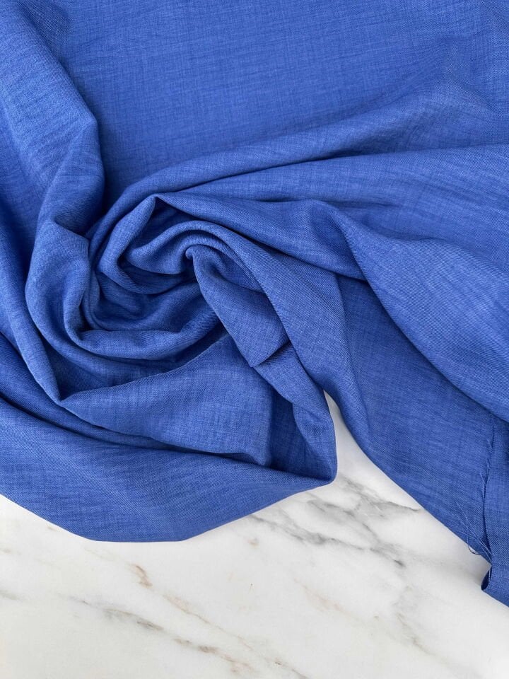 Mavi Sofya Keten Elbise Etek Pantolon Abaya Ferace