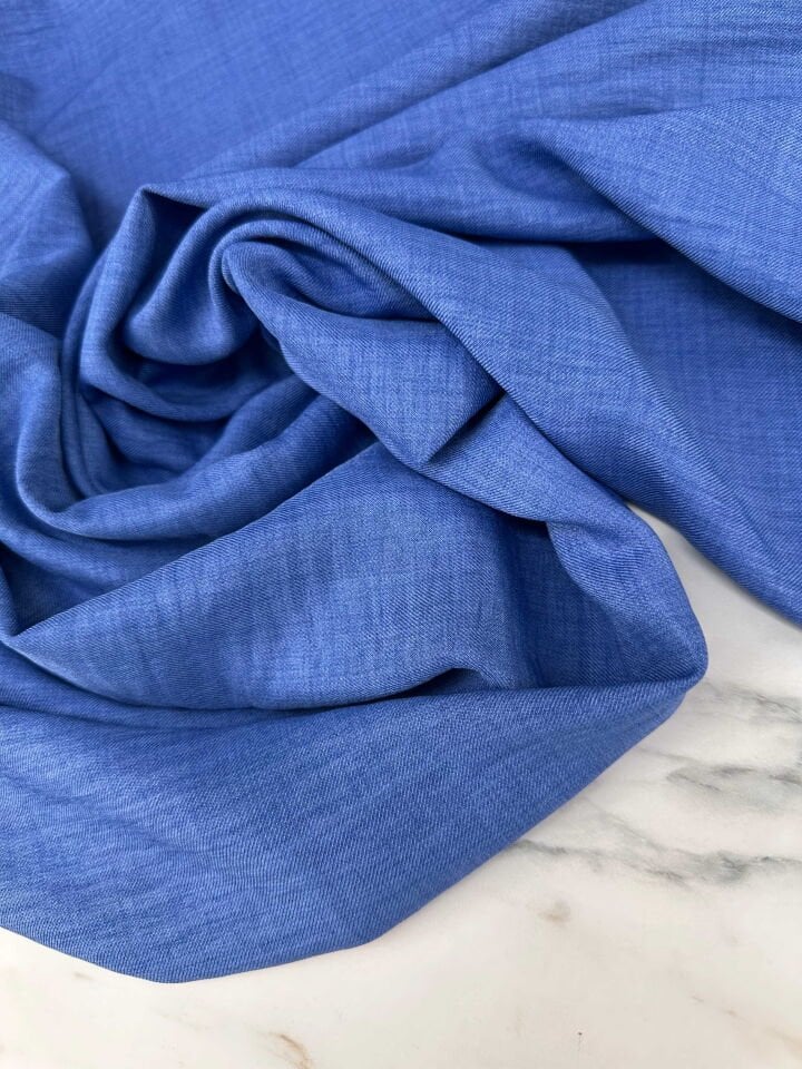 Mavi Sofya Keten Elbise Etek Pantolon Abaya Ferace