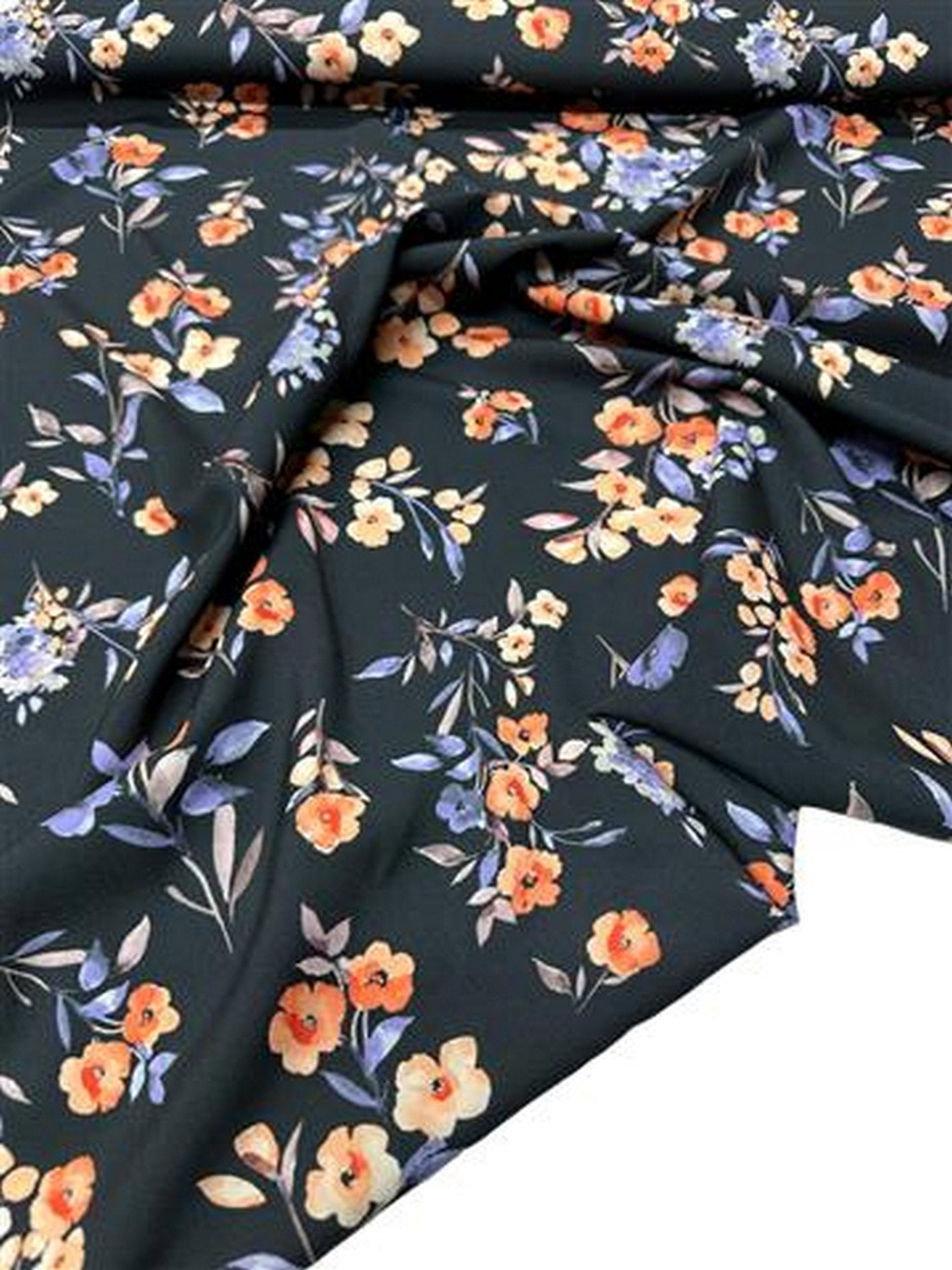 Küçük Çiçek Desen Elbiselik Gömleklik Krep Kumaş