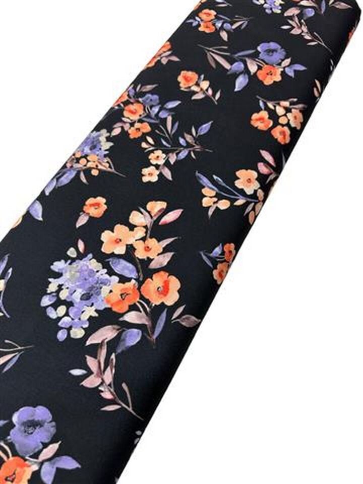 Küçük Çiçek Desen Elbiselik Gömleklik Krep Kumaş