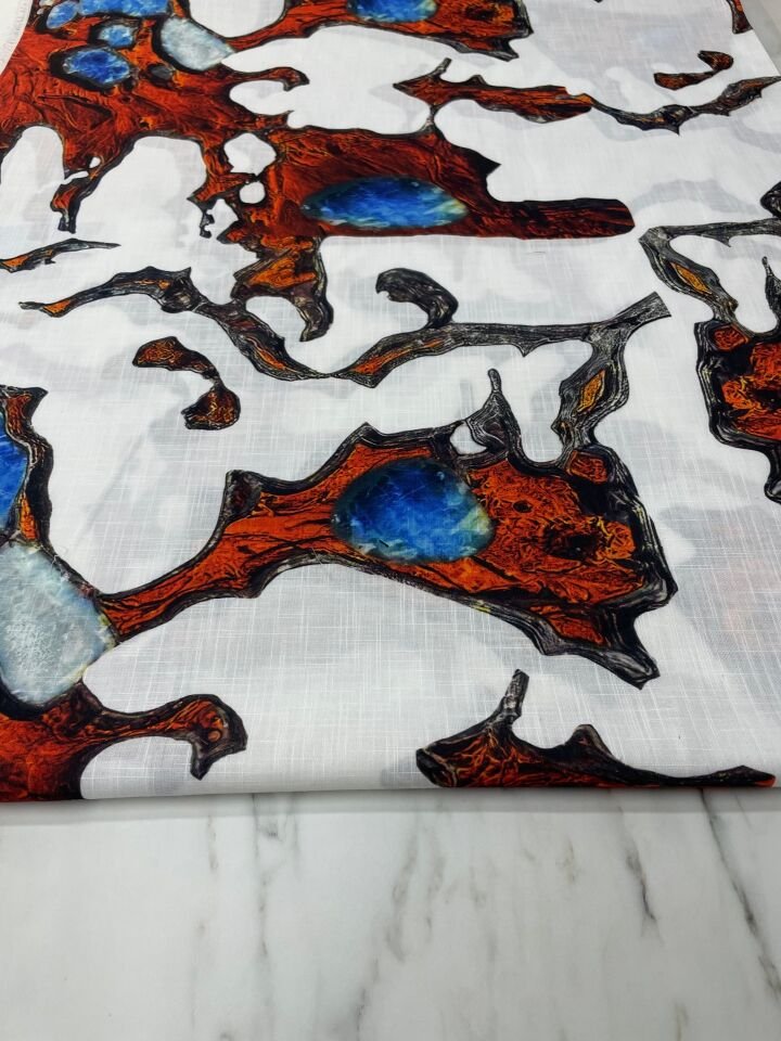 Viara Desen Elbiselik Pantolonluk Keten Kumaş