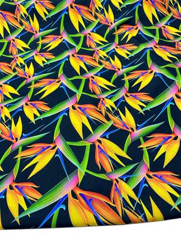 Cennet Kuşu Çiçeği Desen Elbiselik Gömleklik Krep Kumaş