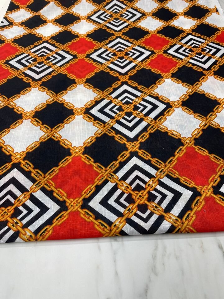 Paris Desen Elbiselik Pantolonluk Keten Kumaş