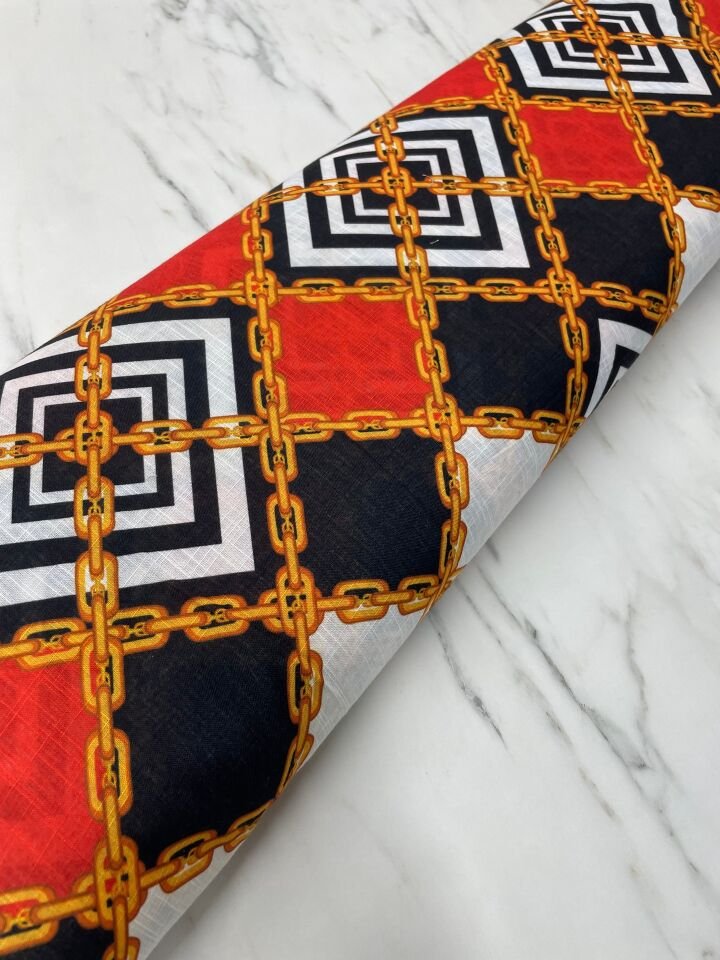 Paris Desen Elbiselik Pantolonluk Keten Kumaş