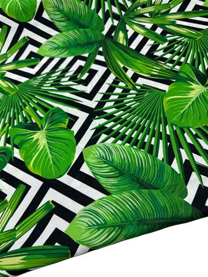 Yaprak Desen Elbiselik Gömleklik Krep Kumaş